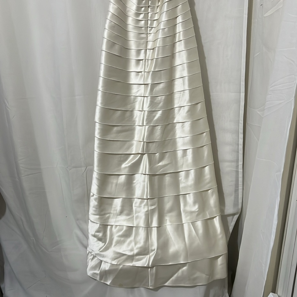 BCBGMaxazria Haute Cream Halter Top Layered Maxi Dress a316 - Picture 8 of 8